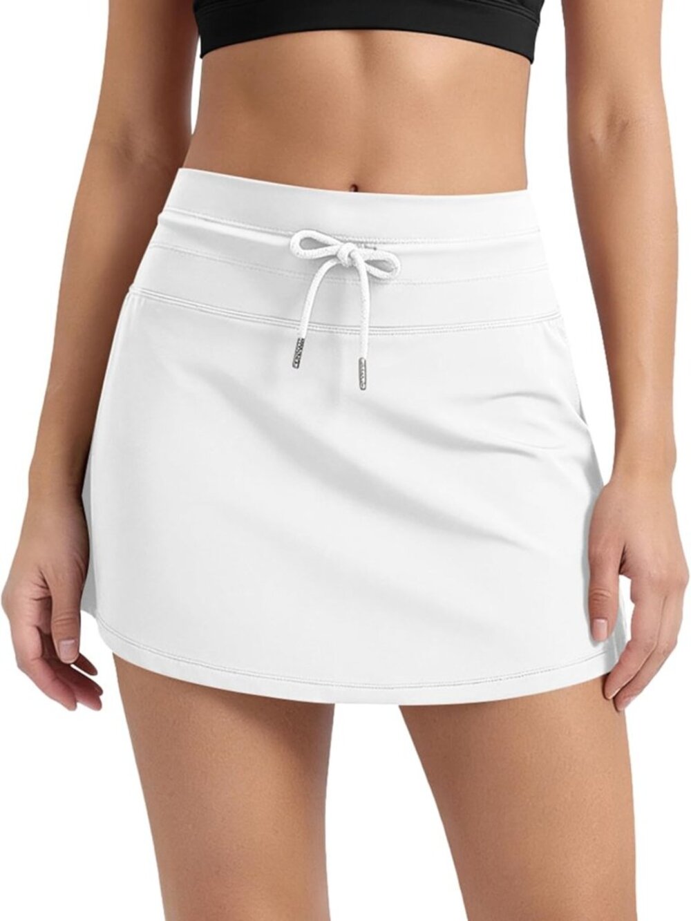 Athletic Women's Drawstring Skorts with Built-in Shorts & Ball Pocket for